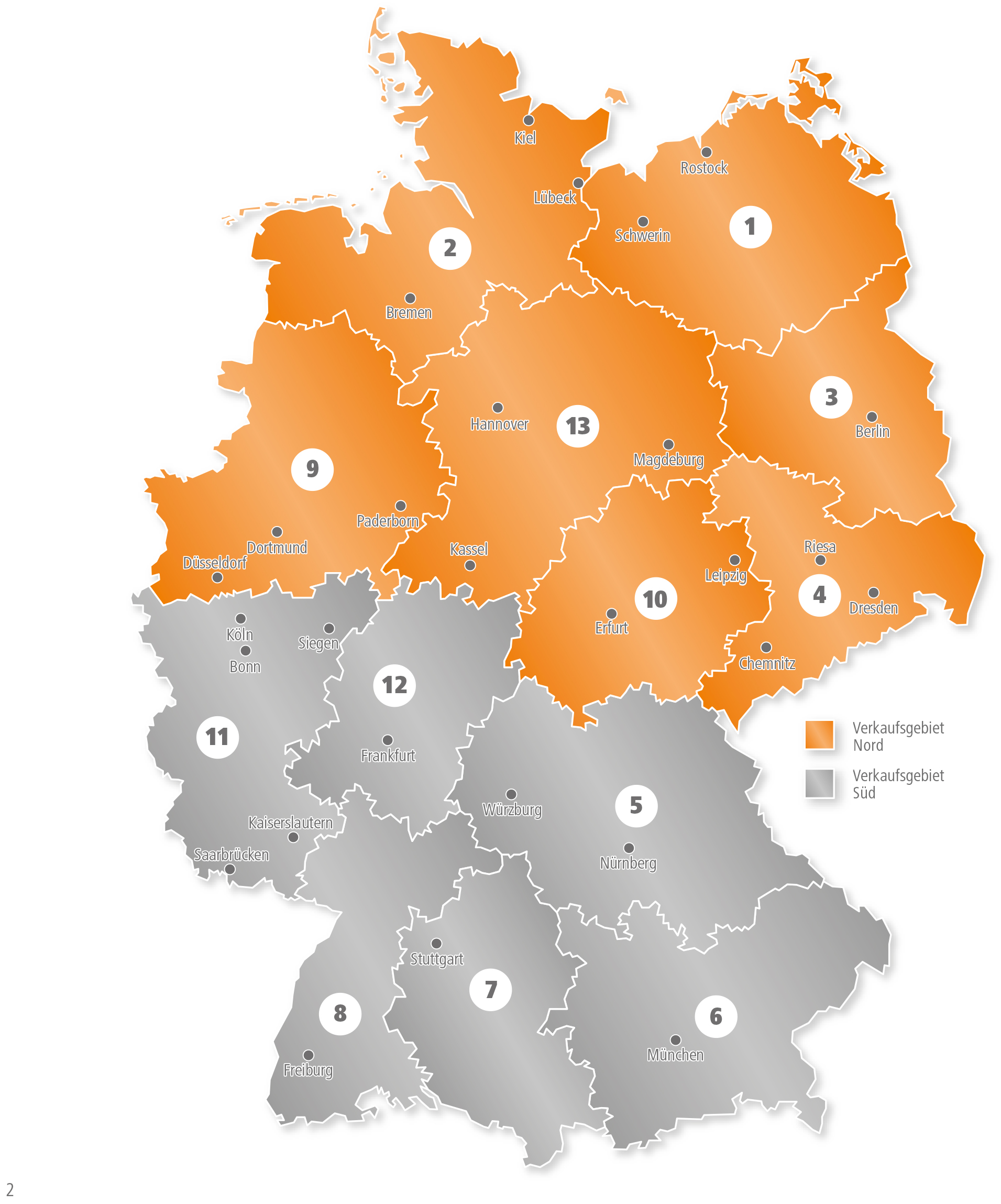 Arbonia Service für Fachpartner Gebietskarte Deutschland
